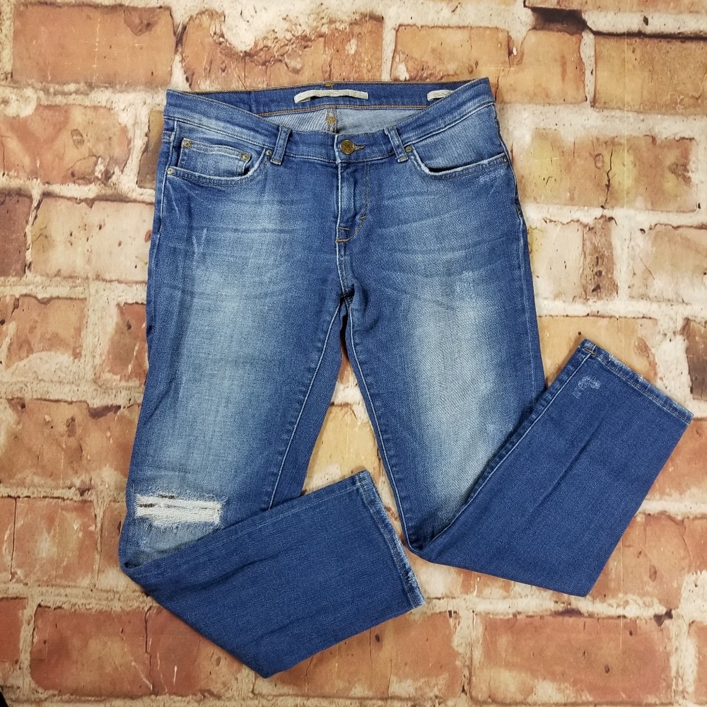 Zara Distressed Denim Skinny Jeans